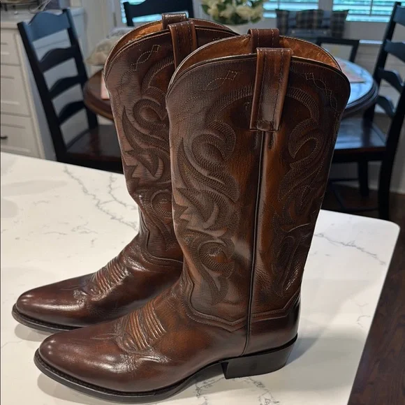 Dan Post Cottonwood Men’s Brown Leather Cowboy Boots - Picture 3 of 5